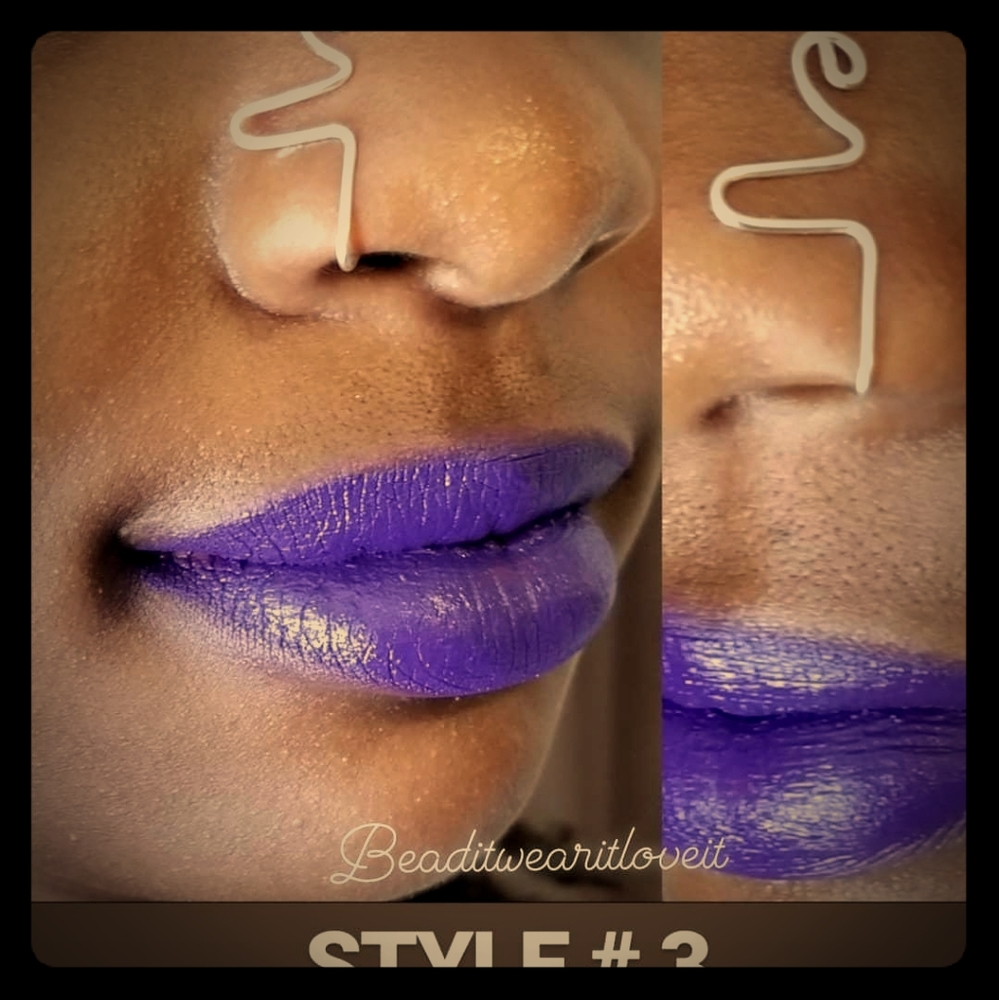 Faux Nose Ring, Gold Nose Cuff, Style # 3